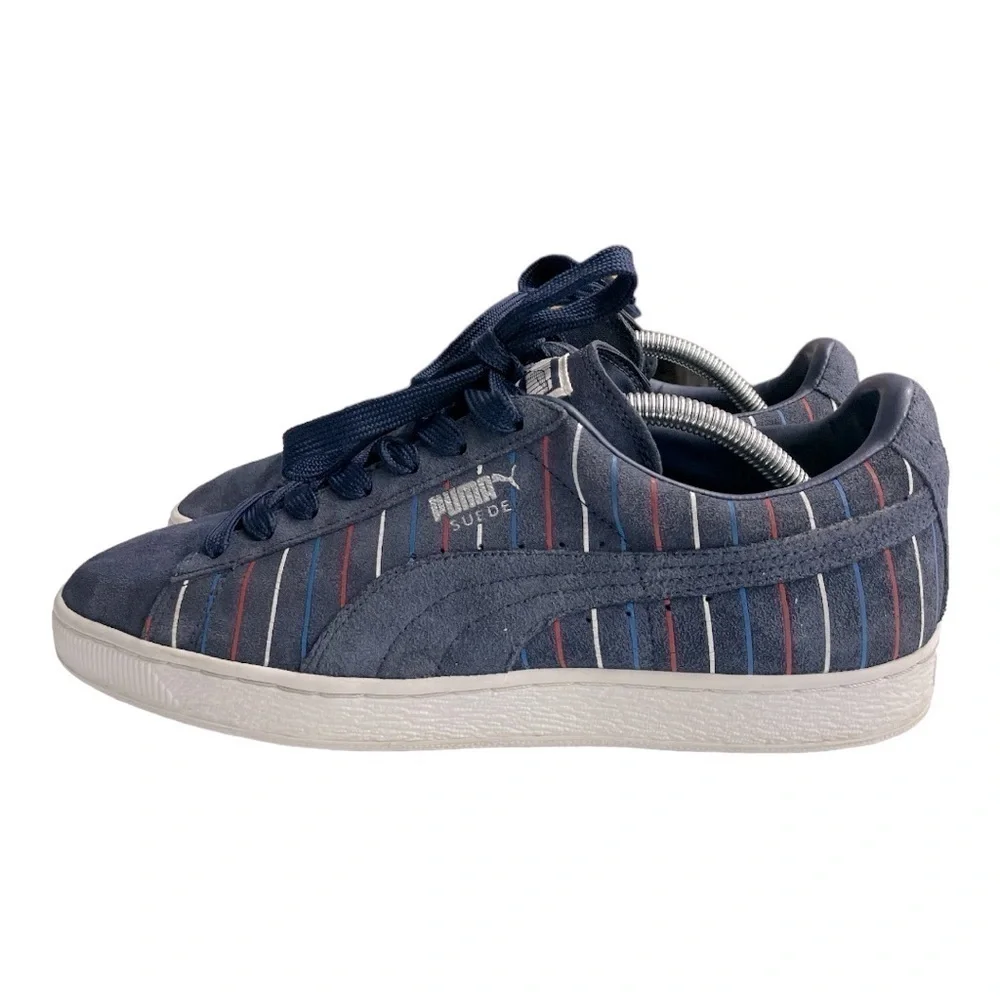 Puma Blue Suede Red White Stripe 359404-01 Sneakers Size Men's 10.5